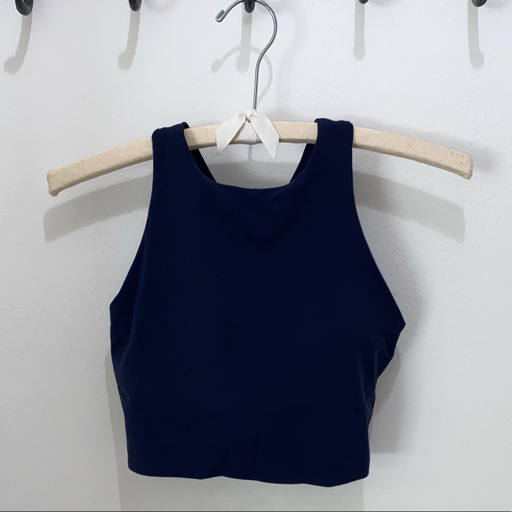 athleta navy blue sports bra top